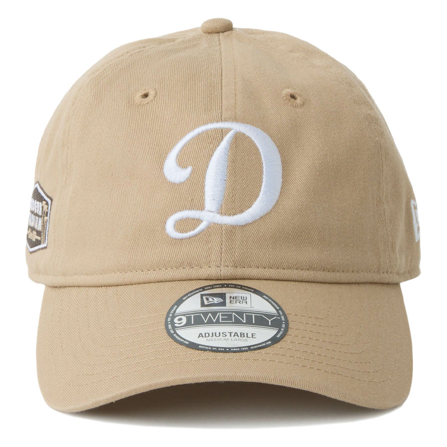 NEW ERA（ニューエラ）9TWENTY MLB Side Patch ロサンゼルス・ドジャース プラクティスロゴ キャメル キャップ 正面