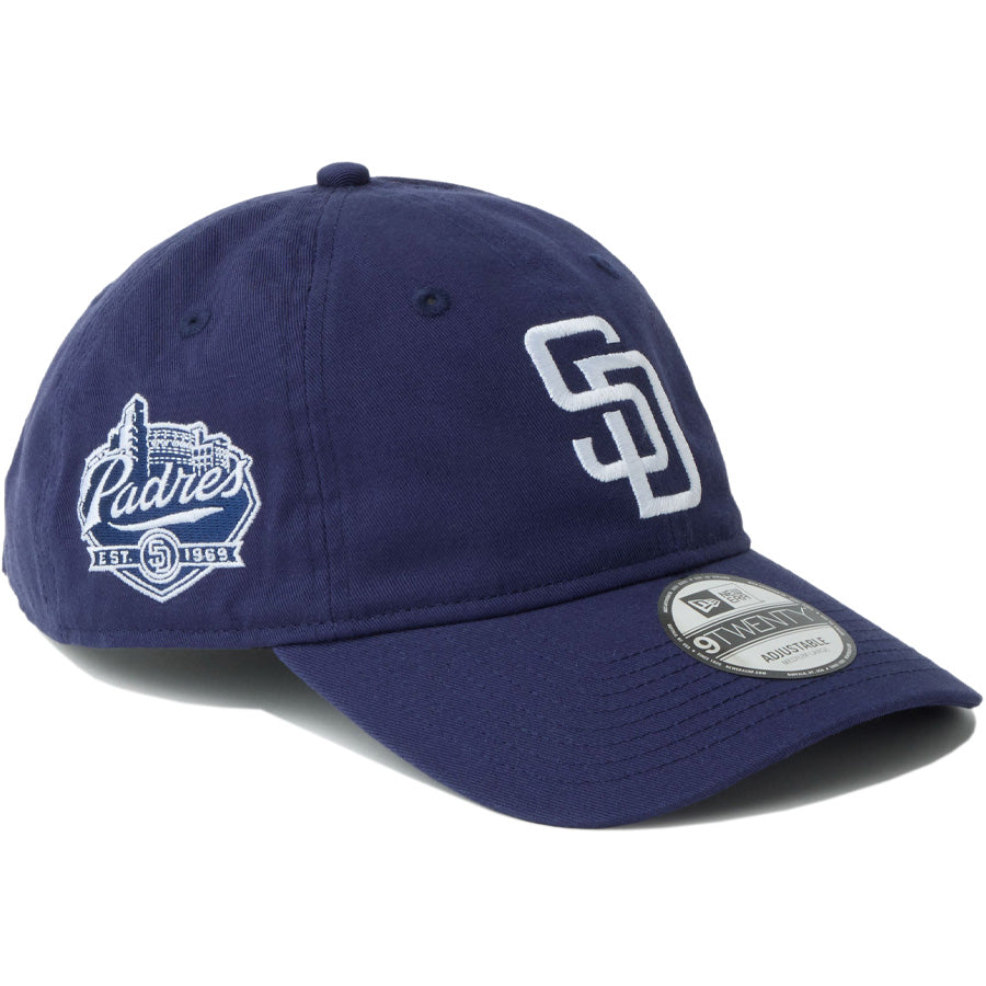 NEW ERA（ニューエラ）9TWENTY MLB Side Patch サンディエゴ・パドレス ライトネイビー キャップ 右斜め