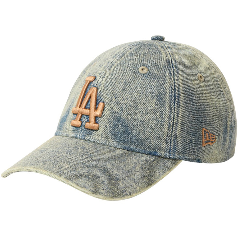NEW ERA 9TWENTY Over Dye Denim ドジャース キャップ ネイビー 左斜め 15137272