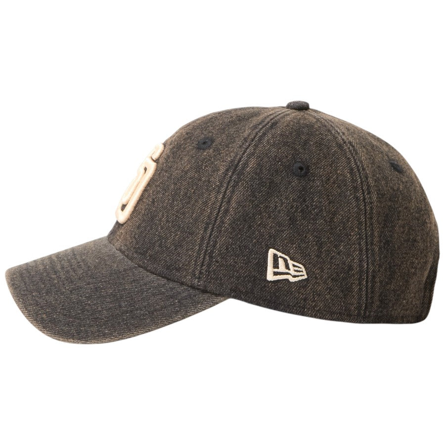 NEW ERA 9TWENTY Over Dye Denim サンディエゴ・パドレス キャップ ブラウン NEフラッグロゴ刺繍 15137220