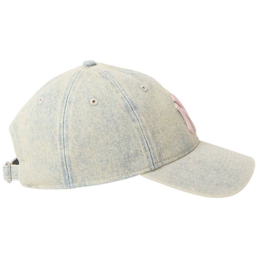NEW ERA 9TWENTY Over Dye Denim ヤンキース キャップ ホワイト 右向き 15137235