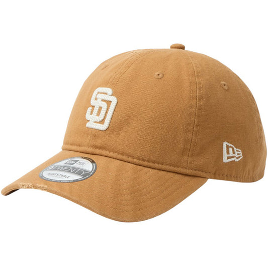 NEW ERA 9TWENTY サンディエゴ・パドレス クーパーズタウン Damaged Duck Canvas ライトブロンズ 左斜め画像