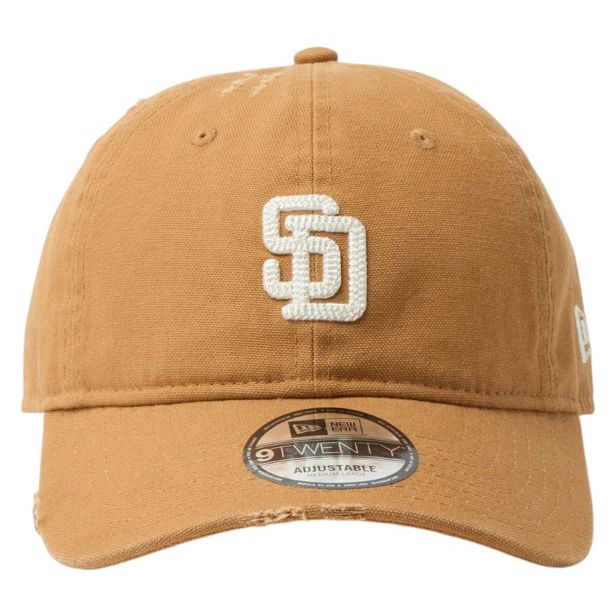 NEW ERA 9TWENTY サンディエゴ・パドレス クーパーズタウン Damaged Duck Canvas 正面デザイン