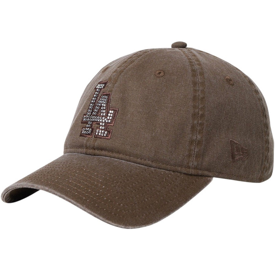 NEW ERA 9TWENTY Rhinestone ドジャース キャップ ブラウン 左斜め 15137190