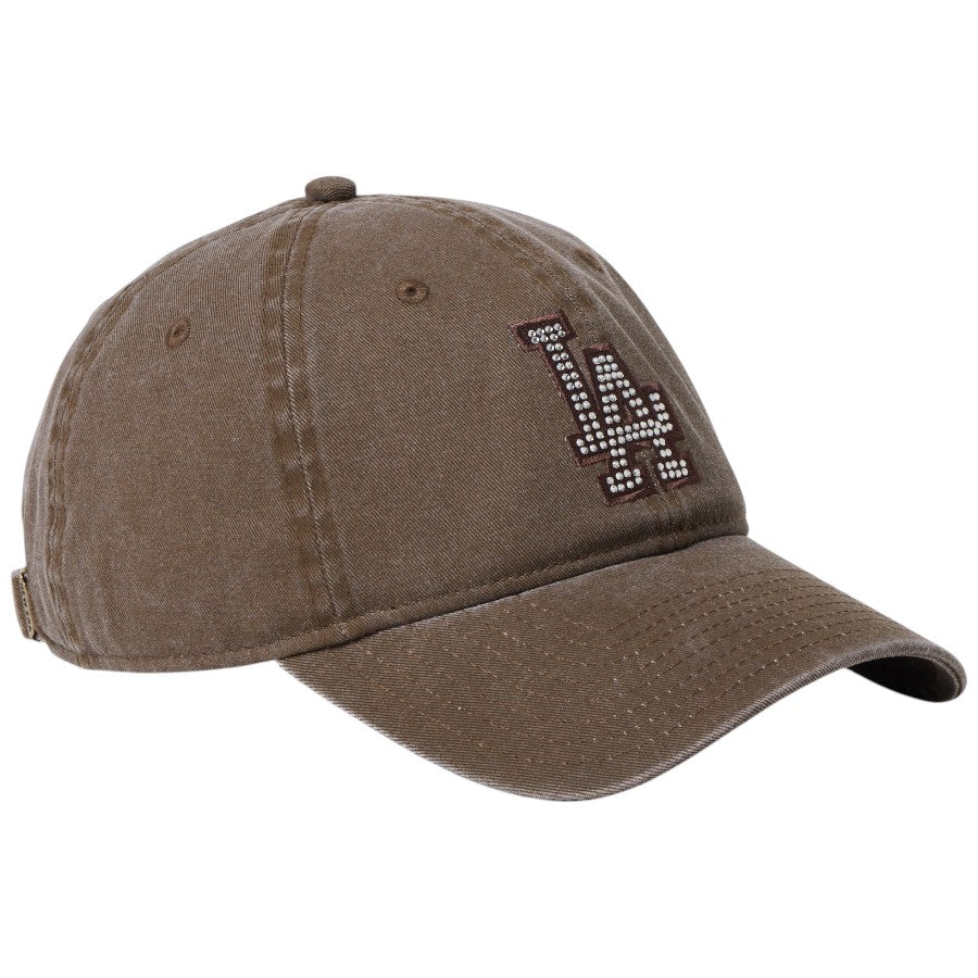 NEW ERA 9TWENTY Rhinestone ドジャース キャップ ブラウン 右斜め 15137190