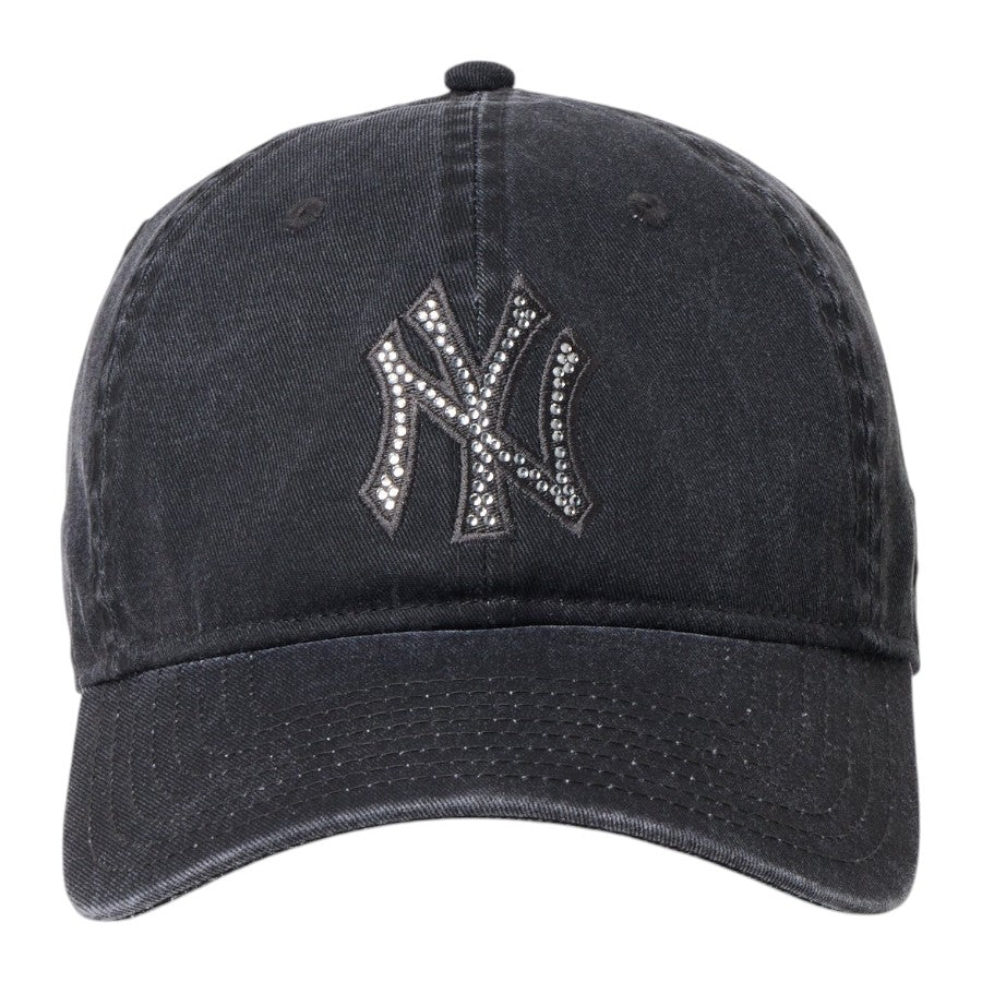 NEW ERA 9TWENTY Rhinestone ヤンキース キャップ ブラック 正面 15137181