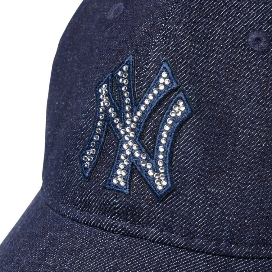 NEW ERA 9TWENTY Rhinestone ヤンキース キャップ デニム ラインストーンNYロゴ詳細 15137180