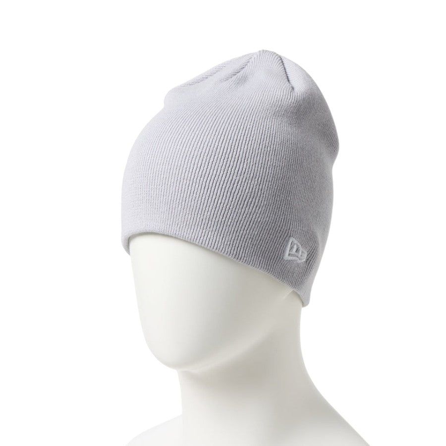 NEW ERA ベーシック ビーニー Cotton Knit ニットキャップ スノーグレー マネキン着用 左斜め 15119782