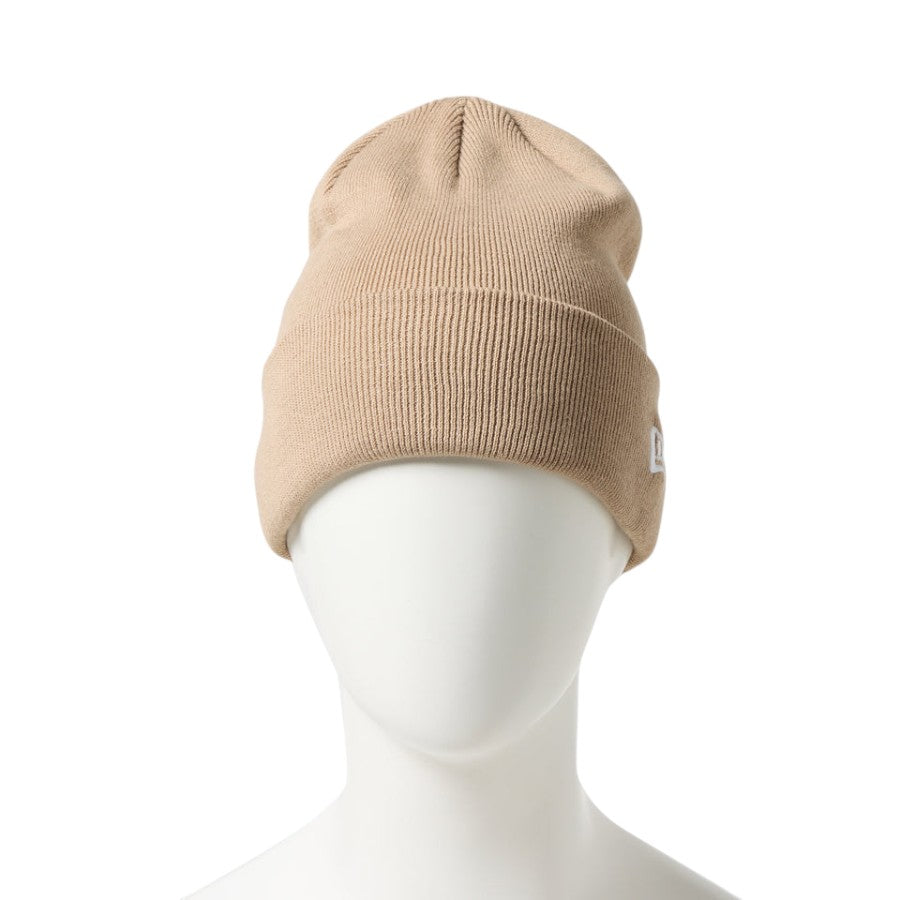 NEW ERA ベーシック カフニット Cotton Knit ニットキャップ ベージュ マネキン着用 正面 15119730