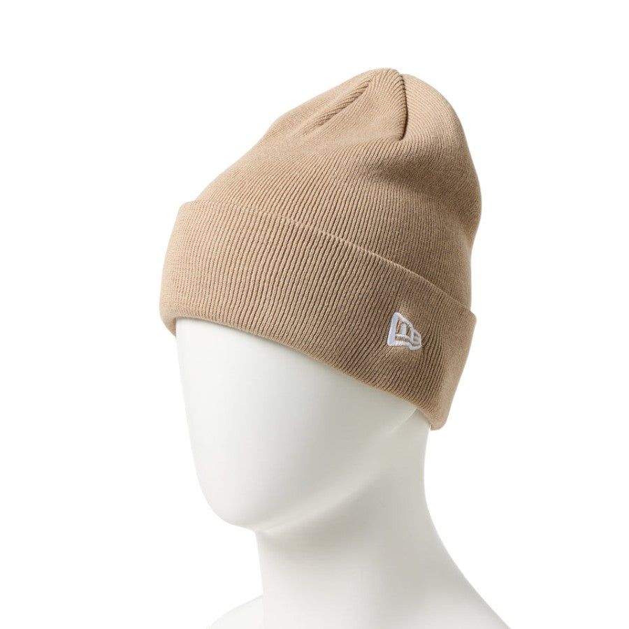 NEW ERA ベーシック カフニット Cotton Knit ニットキャップ ベージュ マネキン着用 左斜め 15119730