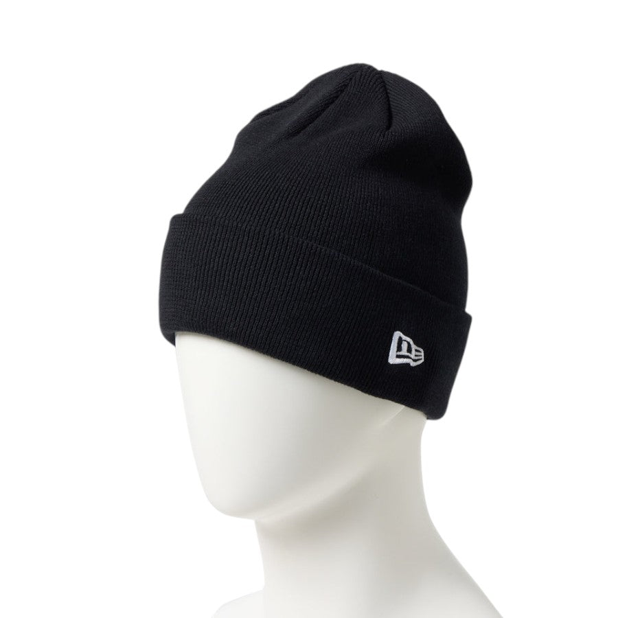 NEW ERA ベーシック カフニット Cotton Knit ニットキャップ ブラック マネキン着用 左斜め 15119731