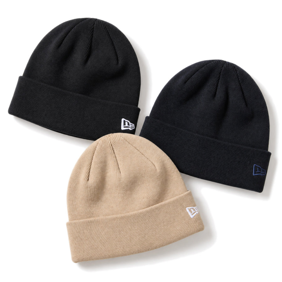 NEW ERA ベーシック カフニット Cotton Knit ニットキャップ ブラック ネイビー ベージュ 3カラー