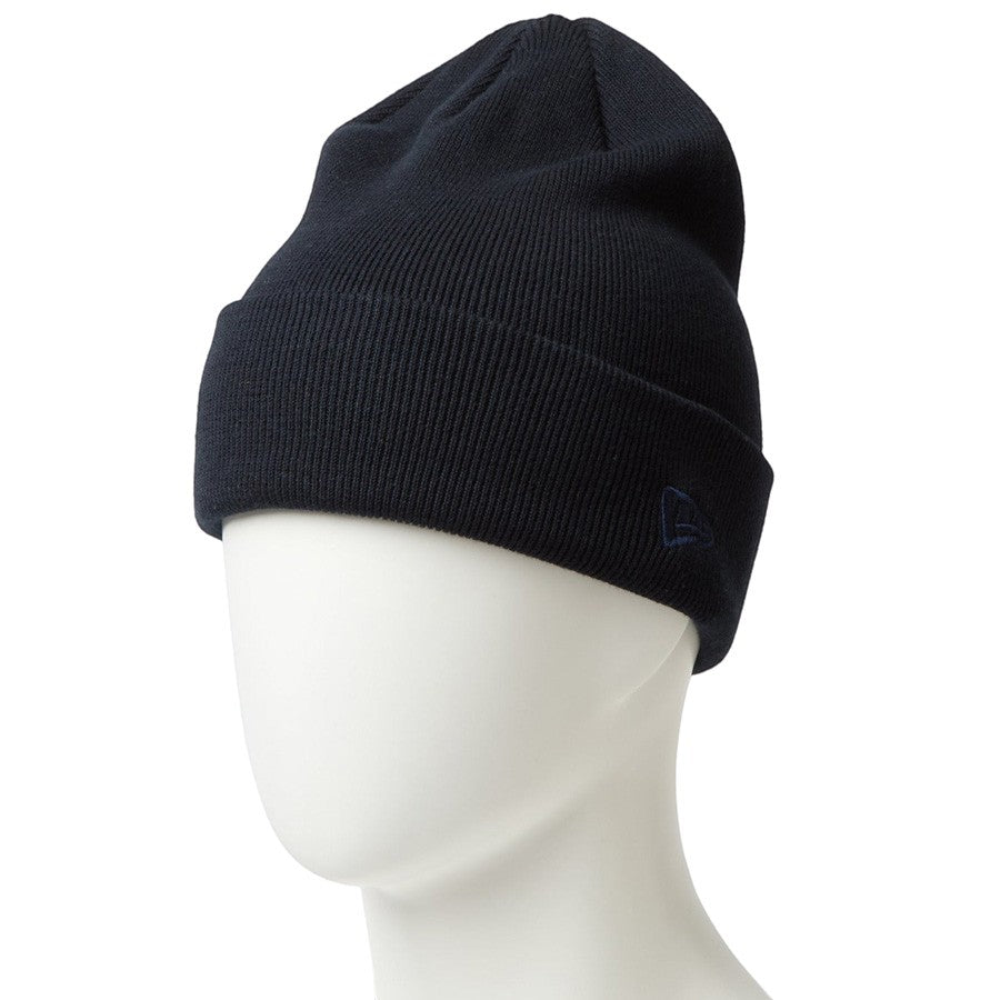 NEW ERA ベーシック カフニット Cotton Knit ニットキャップ ネイビー マネキン着用 左斜め 14670120