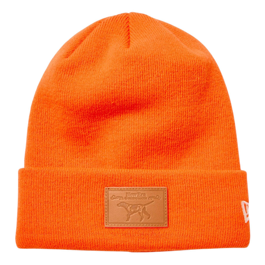 NEW ERA ベーシック カフニット Dog Patch ネオンオレンジ 平置き正面 15171663
