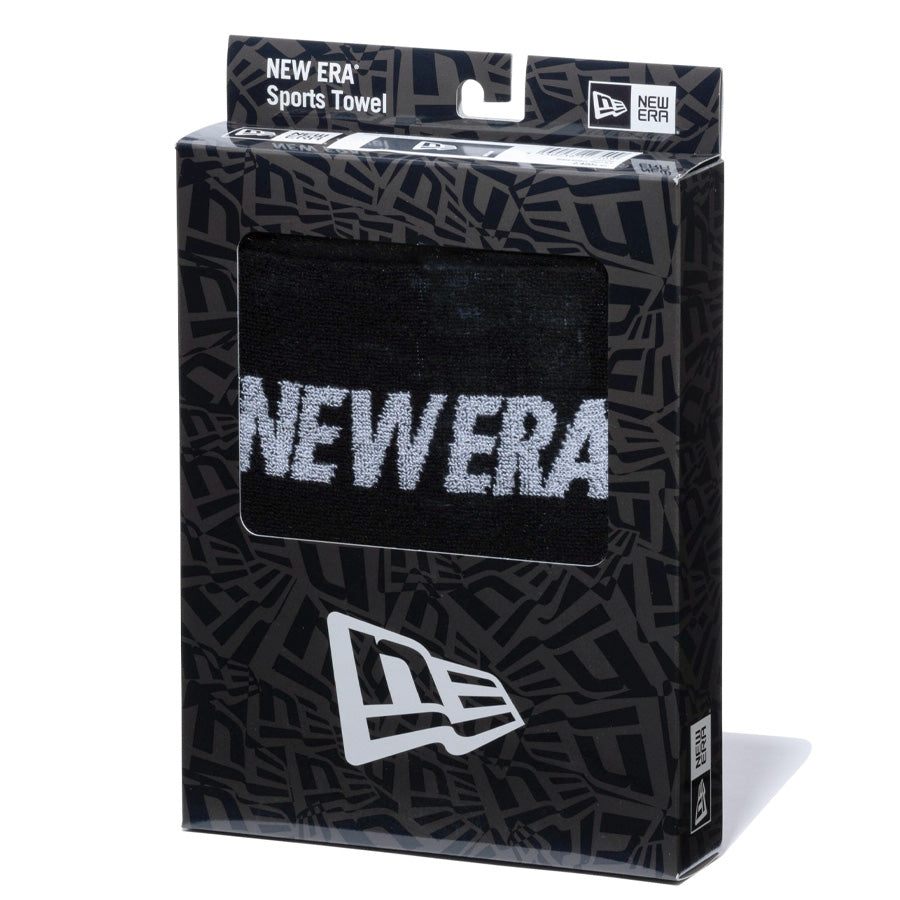 NEW ERA（ニューエラ）ボックスドタオル スポーツタオル フラッグロゴ ブラック 箱入り正面 13644690