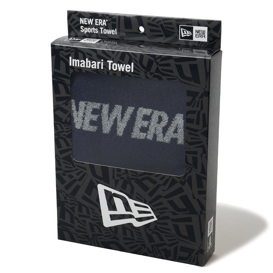 NEW ERA（ニューエラ）ボックスドタオル スポーツタオル フラッグロゴ ネイビー 箱入り正面 14751697