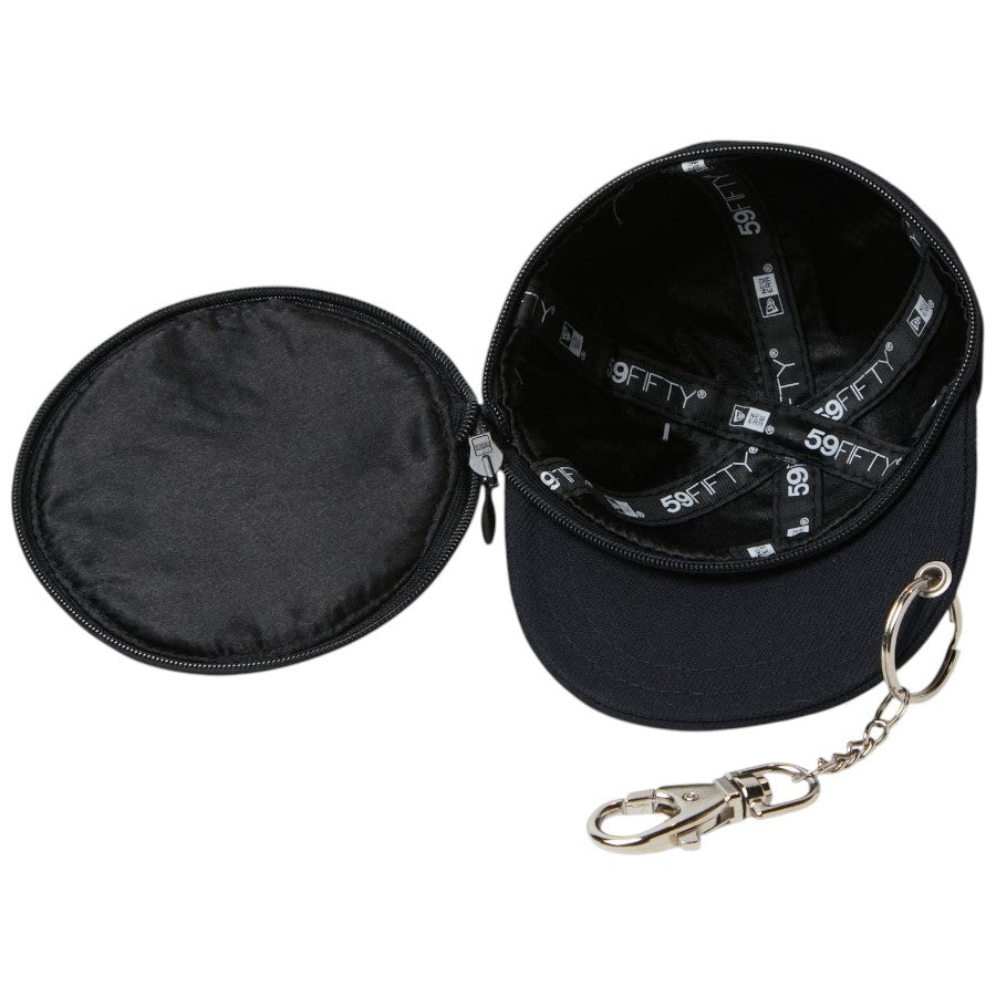 NEW ERA キャップポーチ エコバッグ フラッグロゴ ネイビー/ブラウン キャップキーホルダー 開放時 15136969