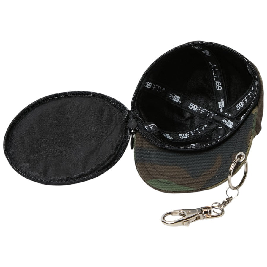 NEW ERA キャップポーチ エコバッグ フラッグロゴ ウッドランドカモ/ブラック キャップキーホルダー 開放時 15136971