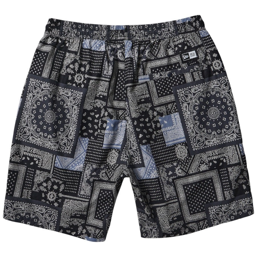 NEW ERA イージー ショートパンツ Oriental Paisley ネイビー 背面平置き