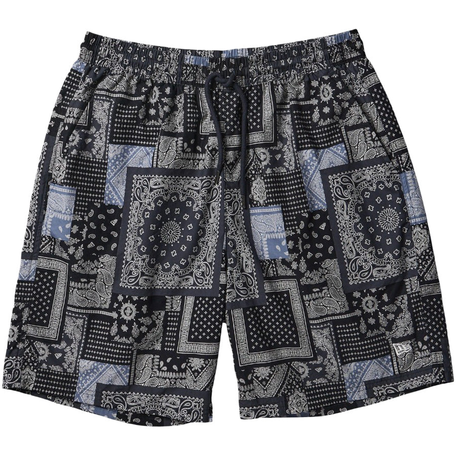 NEW ERA イージー ショートパンツ Oriental Paisley ネイビー 正面平置き