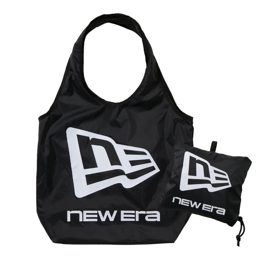 NEW ERA エコトートバッグ 22L パッカブル NEW NE LOGO ブラック 背面・収納状態 15121555