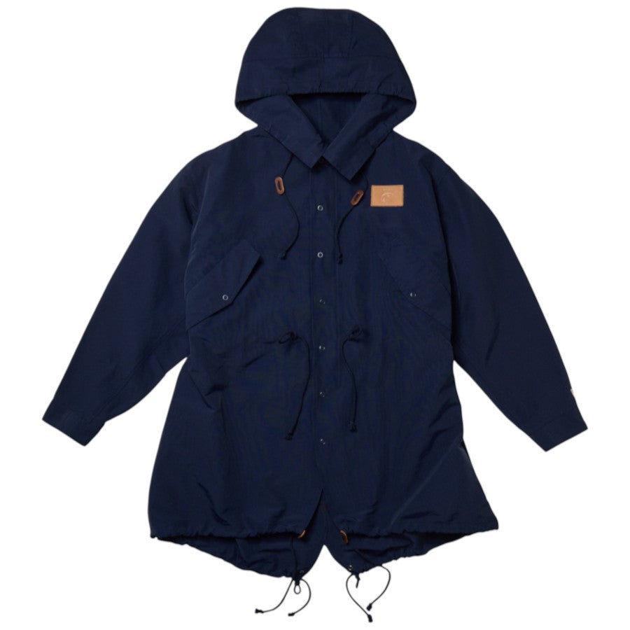 NEW ERA フィッシュテール パーカ Takayuki Ohashi Fish Patch ネイビー 正面 裾を絞った状態 15171739