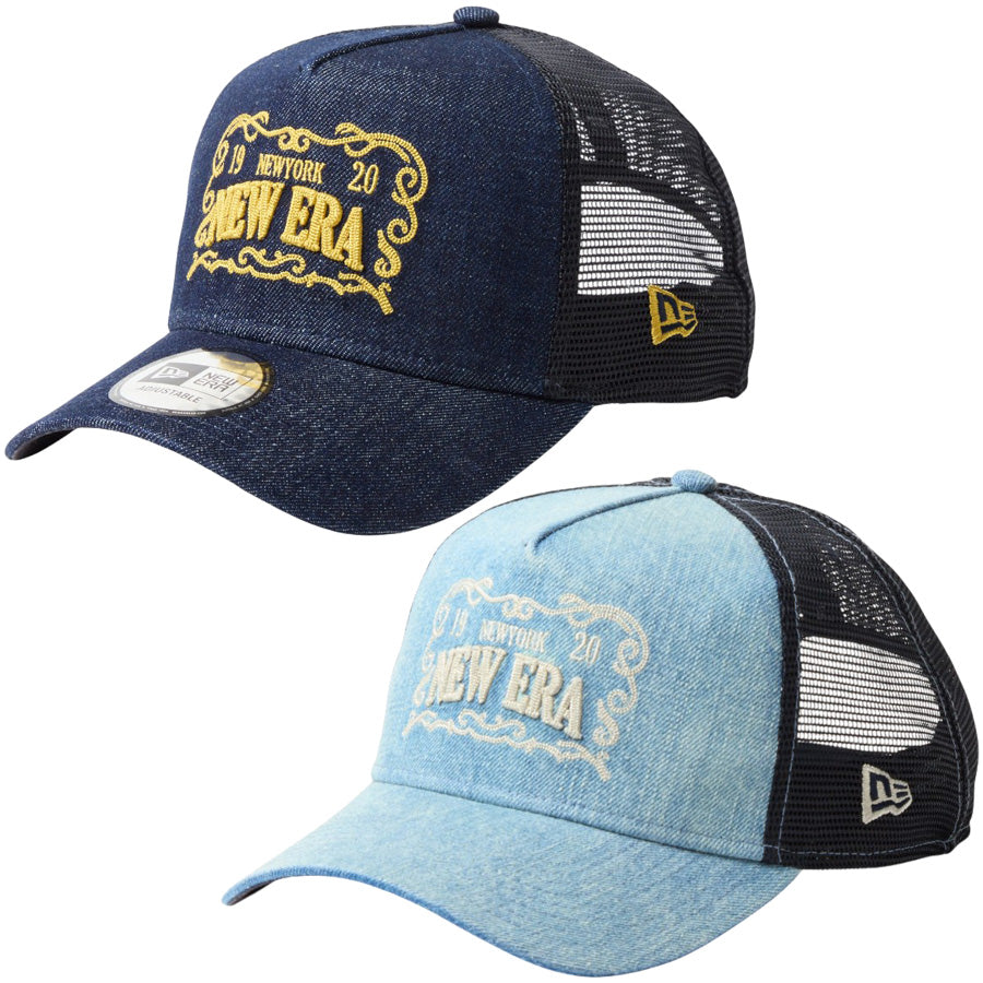 NEW ERA 9FORTY A-Frame トラッカー Frame Logo フレームロゴ デニム ウォッシュドデニム キャップ