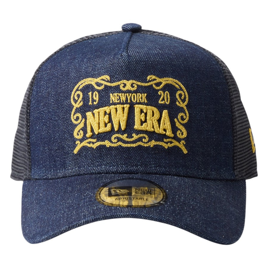 NEW ERA 9FORTY A-Frame トラッカー Frame Logo フレームロゴ デニム 正面