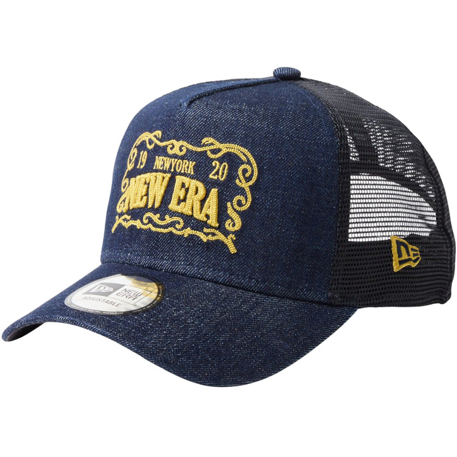 NEW ERA 9FORTY A-Frame トラッカー Frame Logo フレームロゴ デニム 左斜め