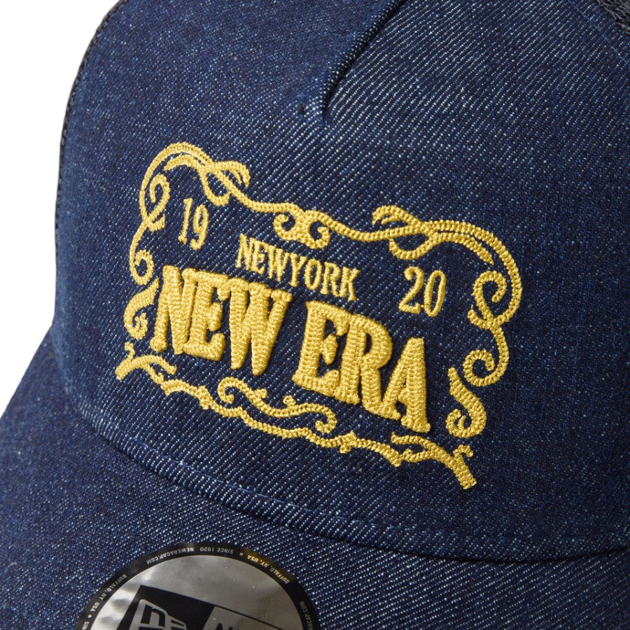 NEW ERA 9FORTY A-Frame トラッカー Frame Logo フレームロゴ デニム フロントロゴ刺繍