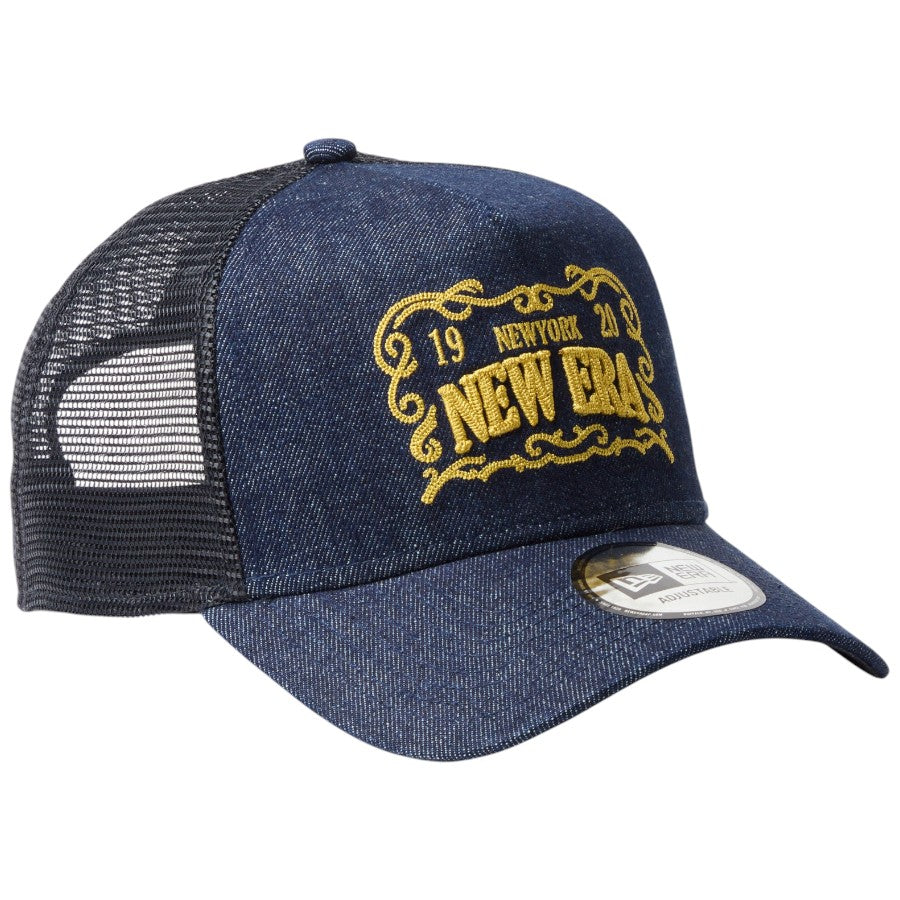 NEW ERA 9FORTY A-Frame トラッカー Frame Logo フレームロゴ デニム 右斜め