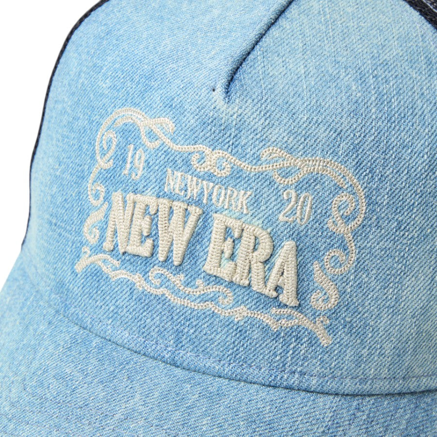 NEW ERA 9FORTY A-Frame トラッカー Frame Logo フレームロゴ ウォッシュドデニム フロントロゴ刺繍