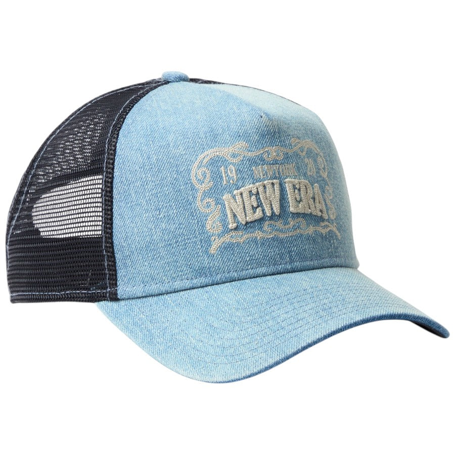 NEW ERA 9FORTY A-Frame トラッカー Frame Logo フレームロゴ ウォッシュドデニム 右斜め