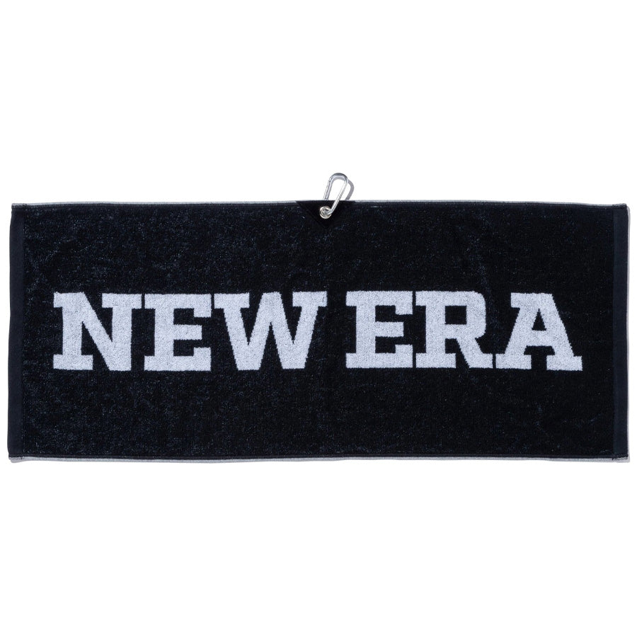 NEW ERA（ニューエラ）タオル ワードマークロゴ | ゴルフ ブラック/ホワイト 平置き正面 14110169