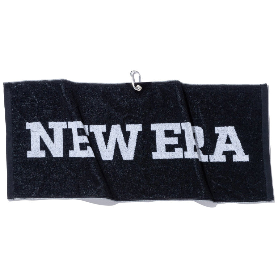 NEW ERA（ニューエラ）タオル ワードマークロゴ | ゴルフ ブラック/ホワイト 平置き正面別カット 14110169