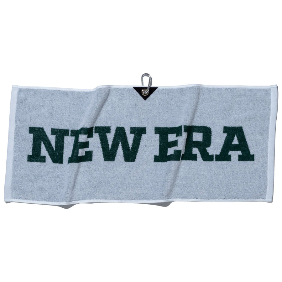 NEW ERA（ニューエラ）タオル ワードマークロゴ | ゴルフ ホワイト/フィールドグリーン 平置き正面別カット 13517844