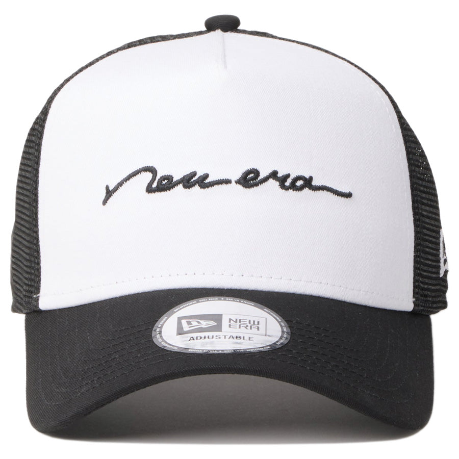 NEW ERA 9FORTY Handwritten Logo ホワイト/ブラック 正面