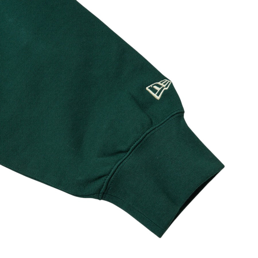 NEW ERA ヘビーウェイト スウェット プルオーバー 2-Tone Dog Patch グリーン/ネイビー 袖口NEフラッグ刺繍詳細 15171735