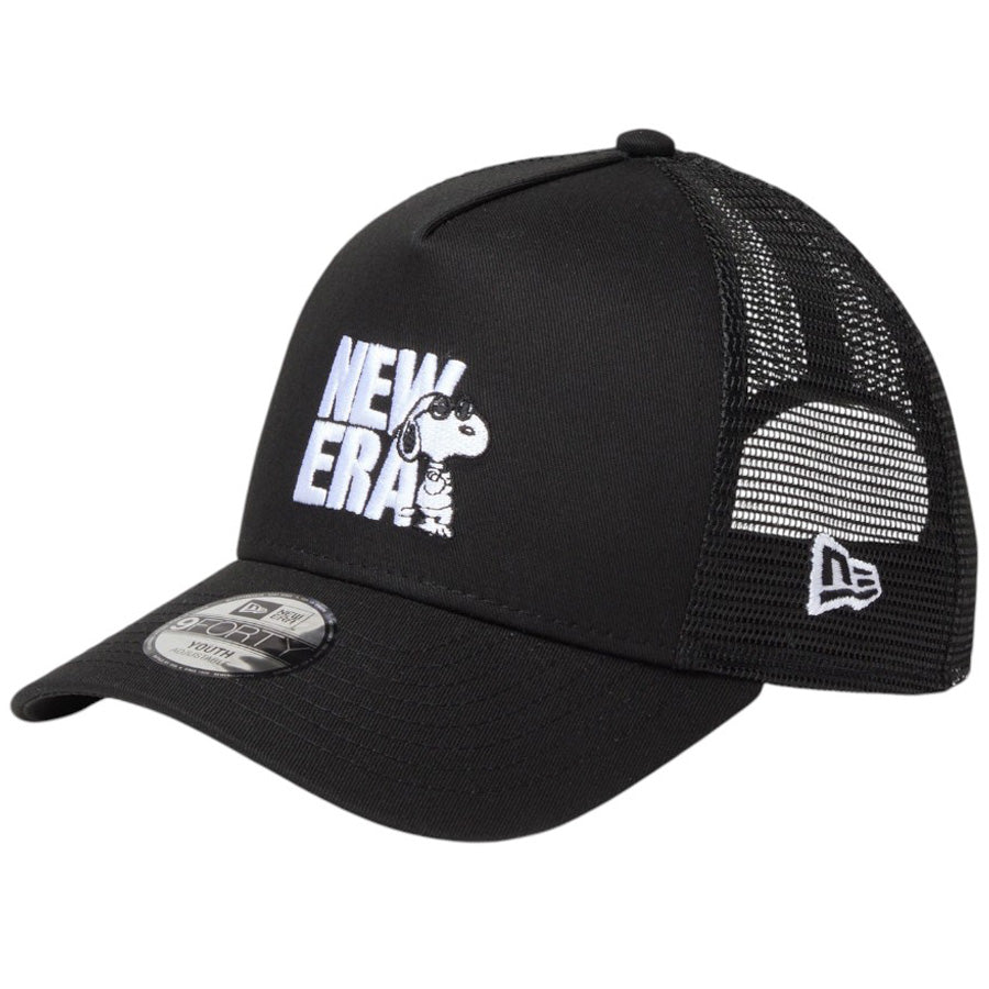NEW ERA キッズ Youth 9FORTY A-Frame トラッカー JOE COOL ブラック 左斜め画像