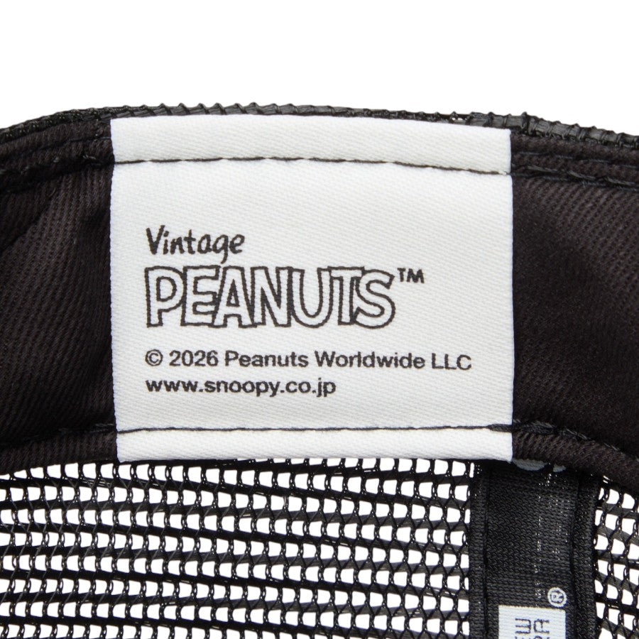 NEW ERA キッズ Youth 9FORTY A-Frame トラッカー Vintage PEANUTSタグ ブラック