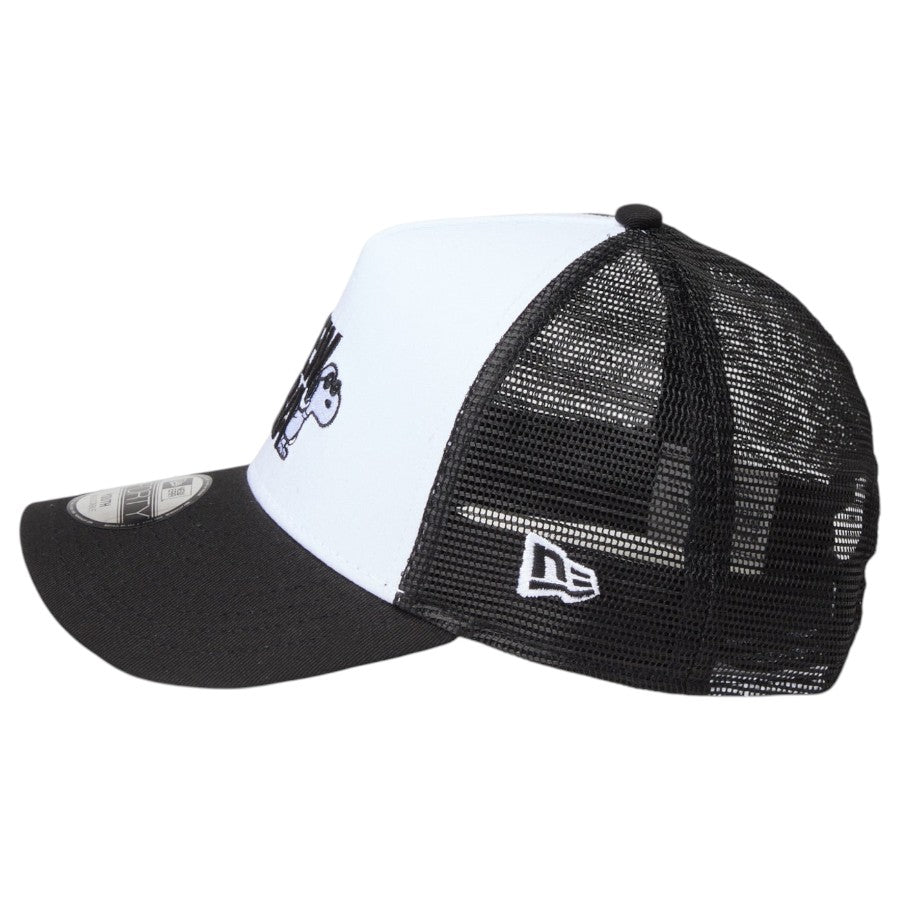 NEW ERA キッズ Youth 9FORTY A-Frame トラッカー JOE COOL ブラック/ホワイト 左向きNEフラッグロゴ刺繍