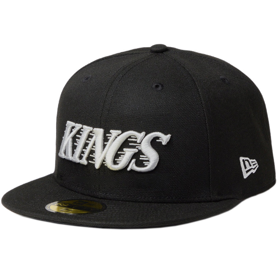 NEW ERA 59FIFTY ロサンゼルス・キングス Script ブラック/クラウド 左斜め