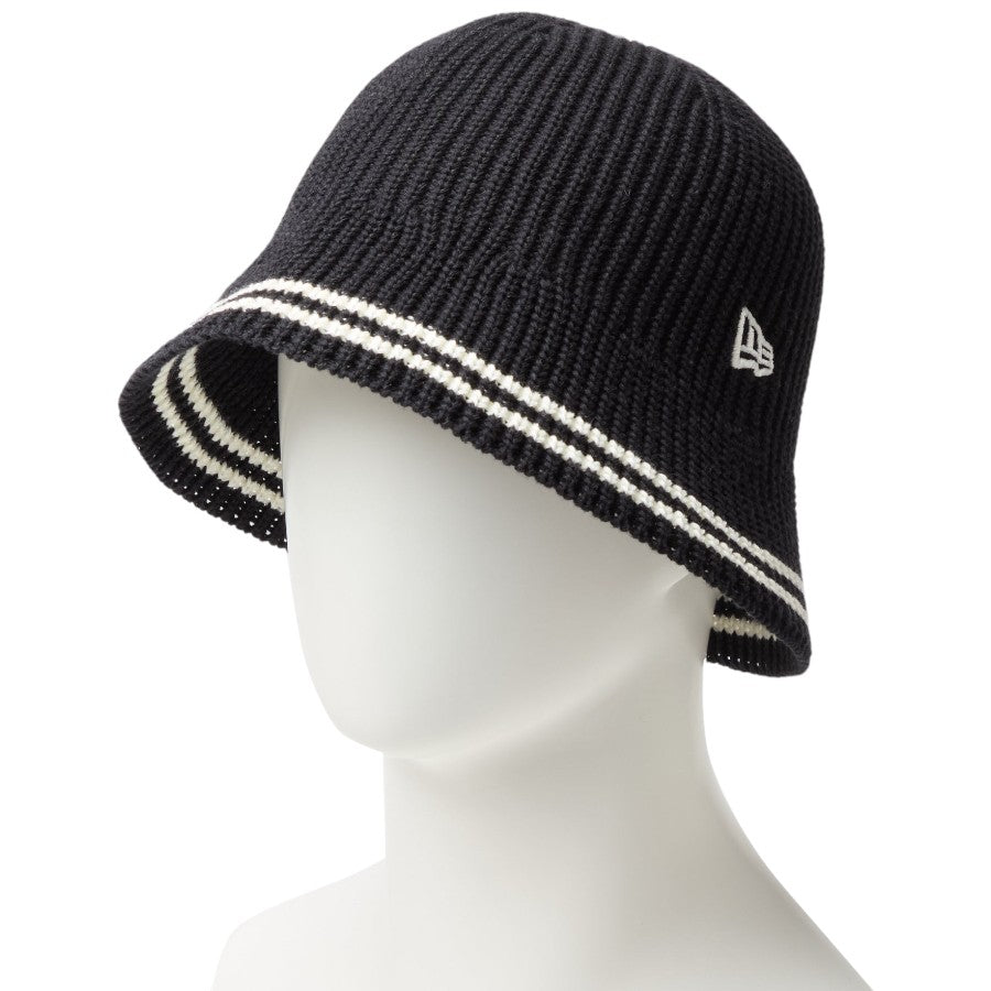 NEW ERA ニット エクスプローラー セーラーブリム ブラック/クロームホワイト マネキン左斜め