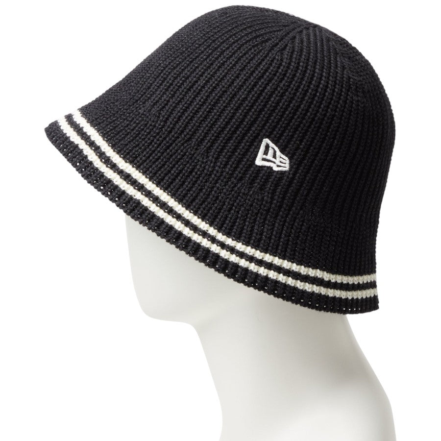 NEW ERA ニット エクスプローラー セーラーブリム ブラック/クロームホワイト マネキン左向き