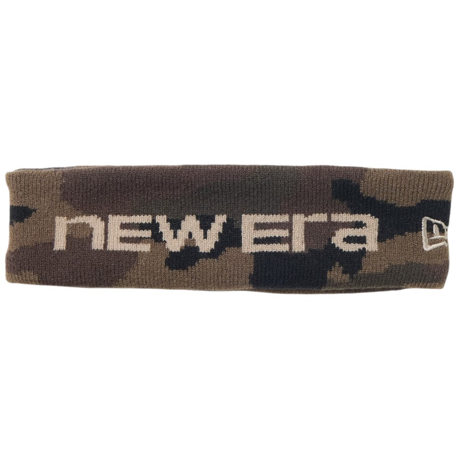 NEW ERA ニットヘアバンド Brand Name Logo ウッドランドカモ 正面 平置き 15135208