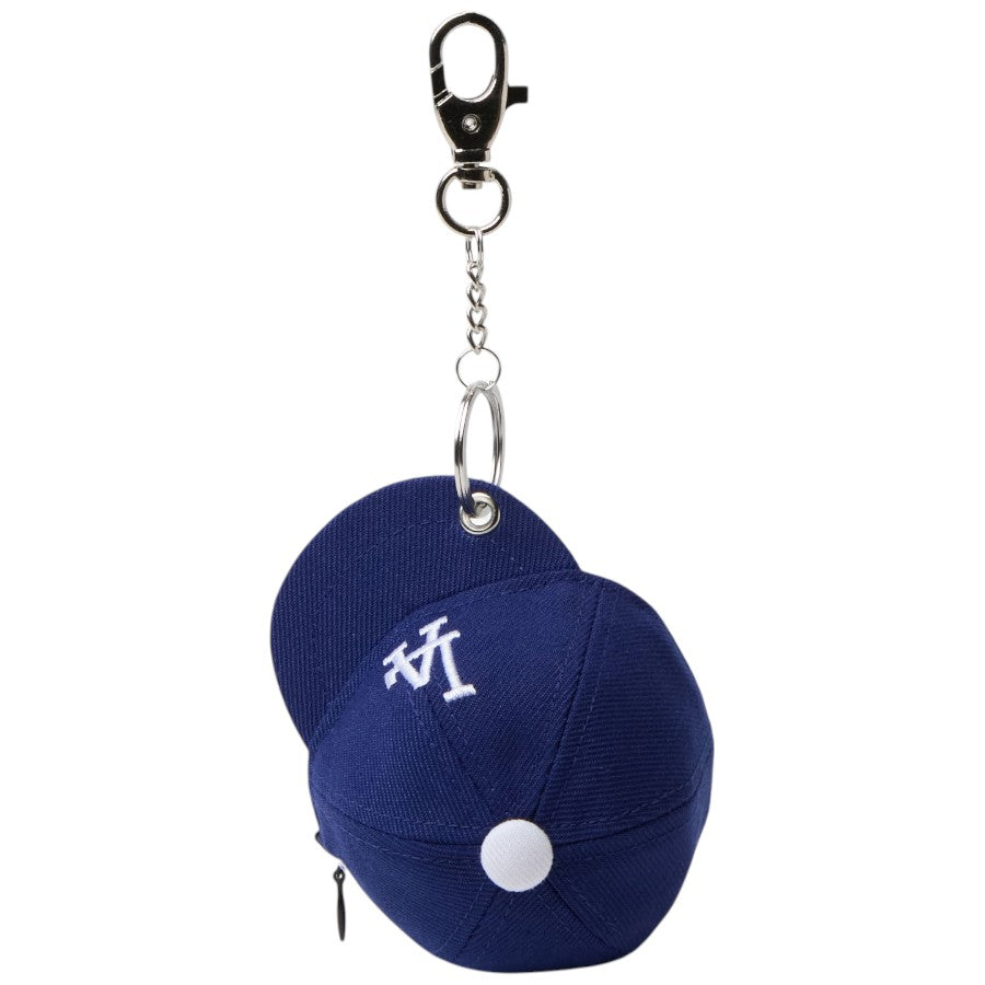 NEW ERA ミニキャップ イヤホンケース ロサンゼルス・ドジャース ダークロイヤル 正面 吊り下げた状態 15135251