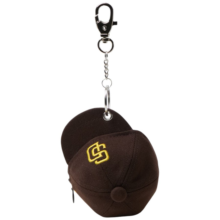 NEW ERA ミニキャップ イヤホンケース サンディエゴ・パドレス バーントウッド 正面 吊り下げた状態 15135248