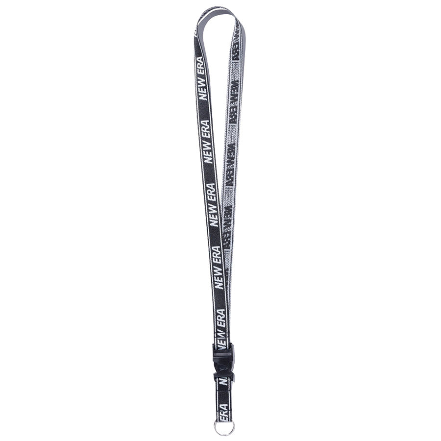 NEW ERA ネックストラップ ブラック ホワイト 正面