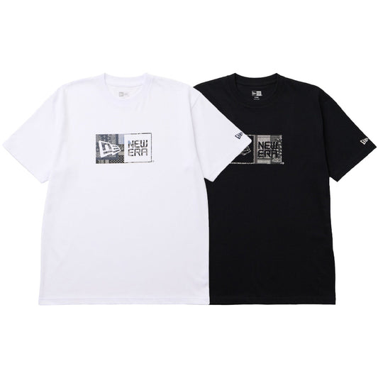 NEW ERA Oriental Paisley ボックスロゴ Tシャツ ホワイト ブラック 2カラー比較画像
