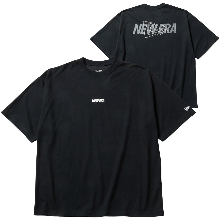 NEW ERA オーバーサイズド パフォーマンスTシャツ ブラック 正面背面比較